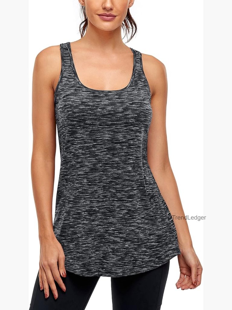 Built In Bra Tank Tops Racerback Yoga Workout Sports Activewear